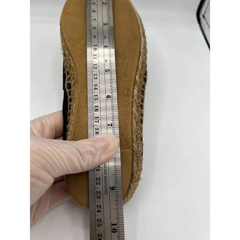 SAINT LAURENT Embroidered Espadrilles Black Canvas Women's 6US - Picture 2 of 12